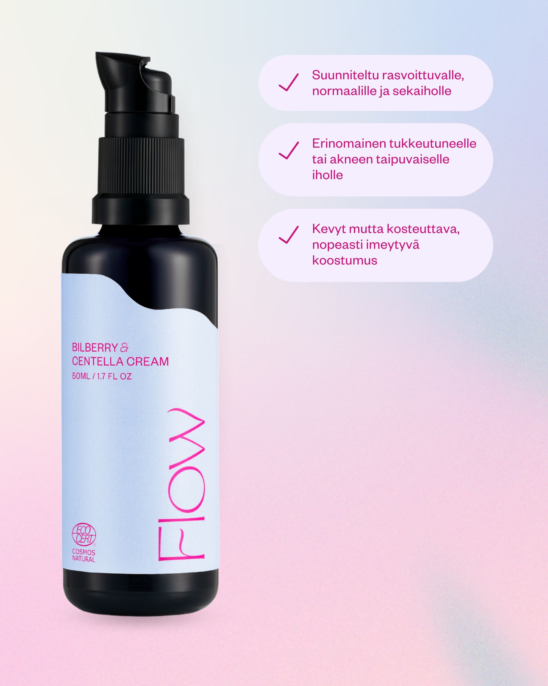 Bilberry & Centella Cream - kasvovoide normaalille ja rasvoittuvalle iholle