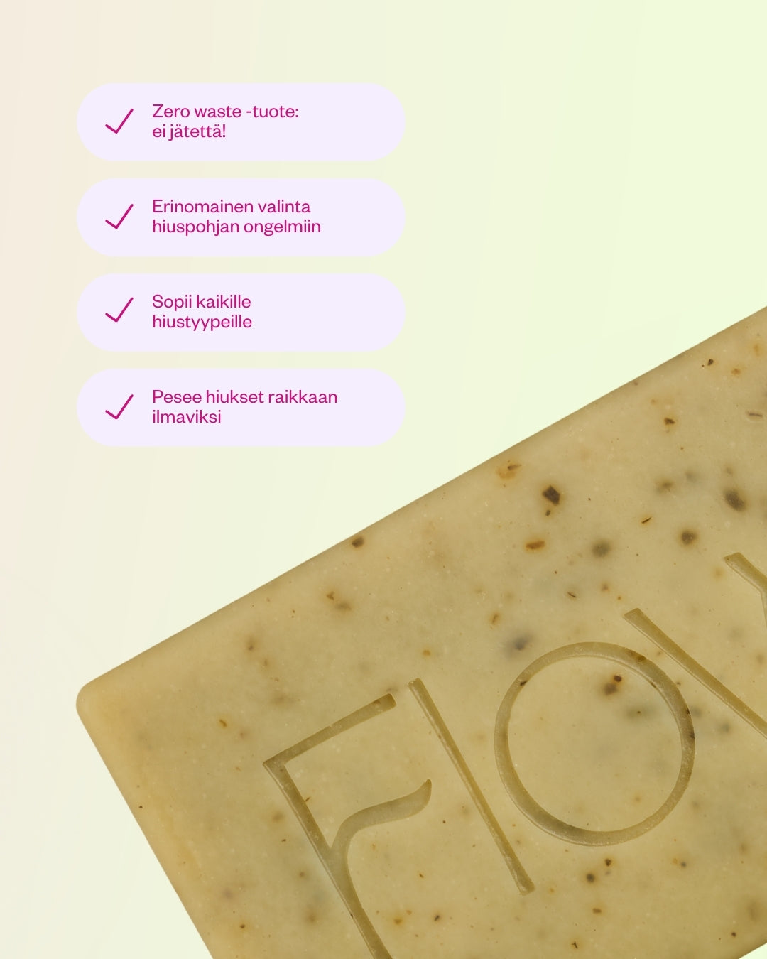 Hemp Shampoo Soap Bar -palashampoo hiuspohjan ongelmiin