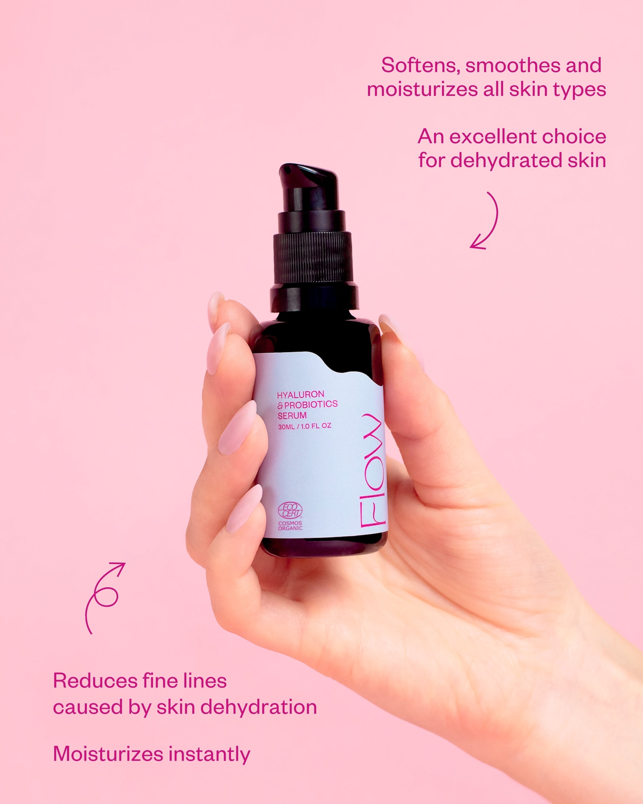 Hyaluron & Probiotics Serum deeply moisturizing hyaluronic acid serum Cosmos Organic