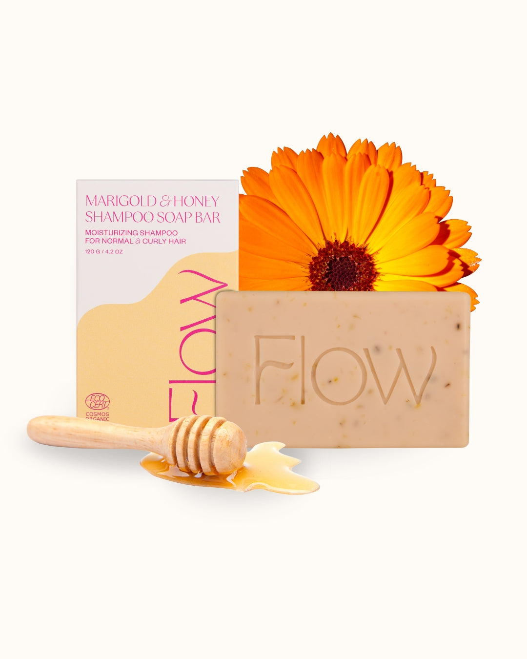 Marigold & Honey Shampoo Soap Bar -palashampoo kuiville ja luonnonkiharoille hiuksille