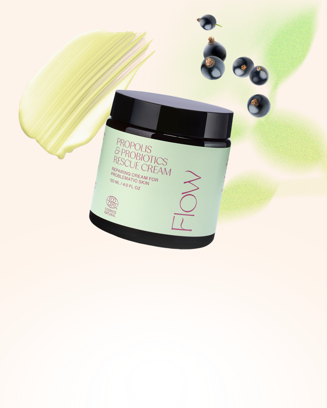 Propolis & Probiotics Rescue Cream ongelmaihon ja atooppisen ihon rauhoittava voide, Ecocert-sertifioitu