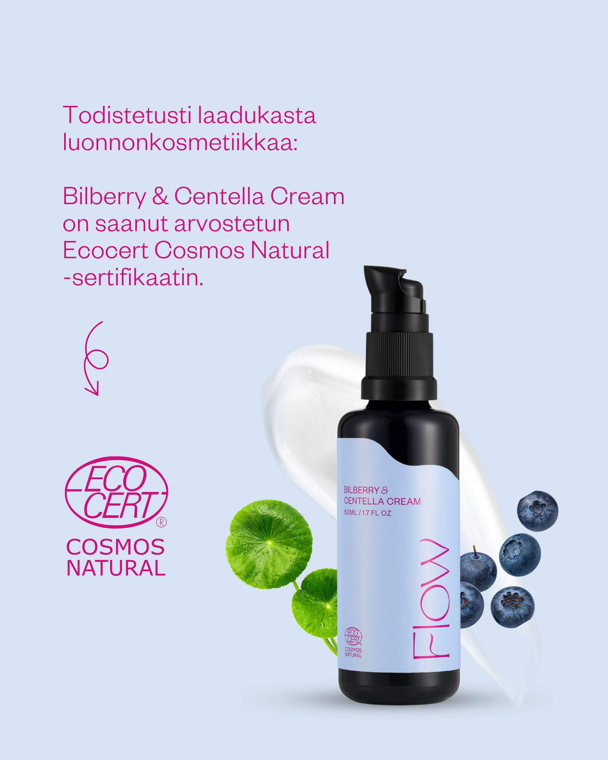 Bilberry & Centella Cream - kasvovoide normaalille ja rasvoittuvalle iholle