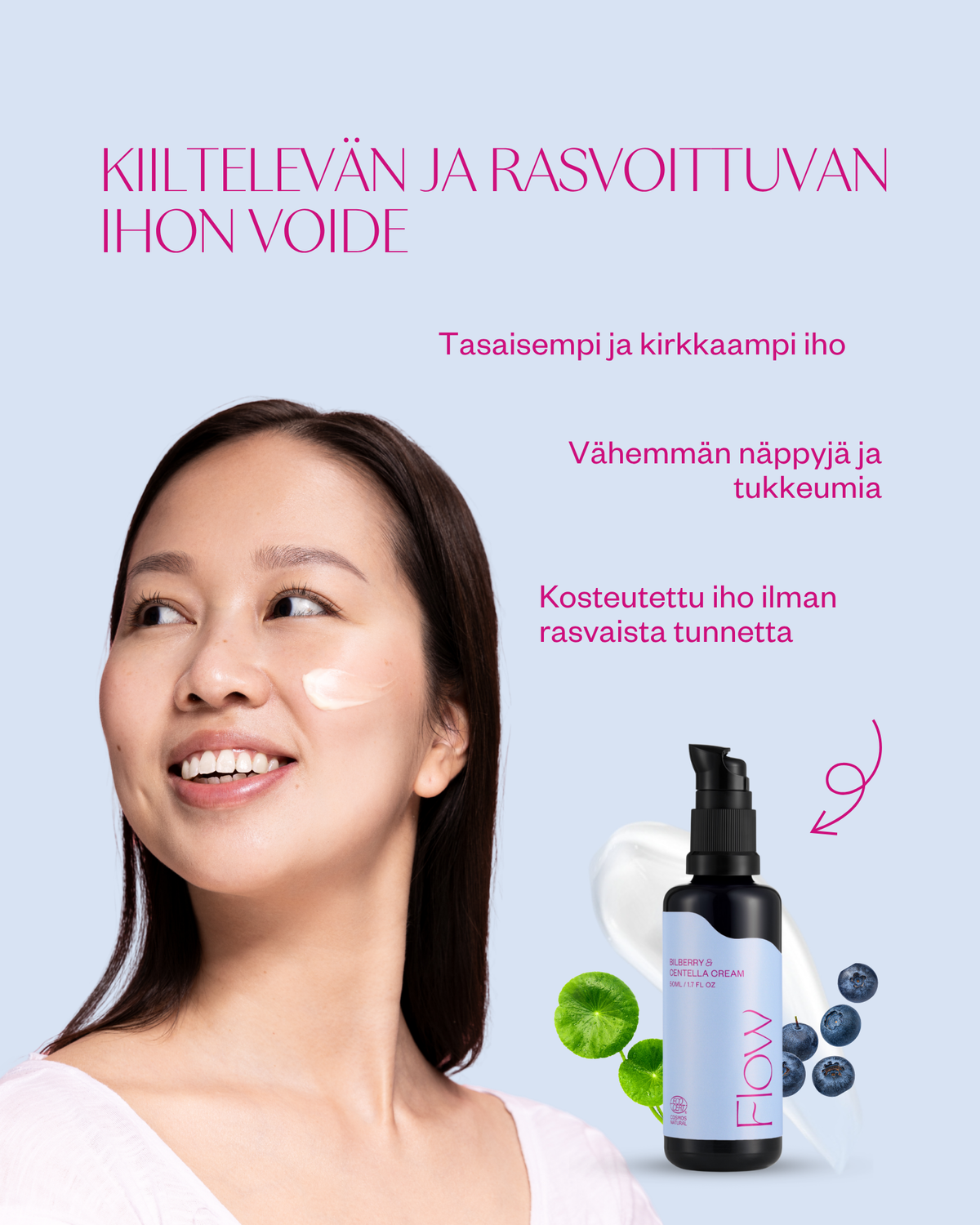 Bilberry & Centella Cream - kasvovoide normaalille ja rasvoittuvalle iholle