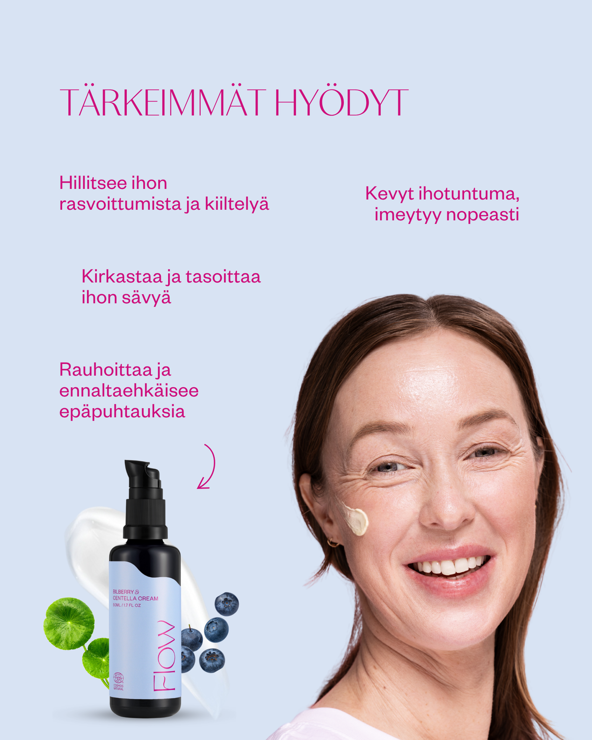 Bilberry & Centella Cream - kasvovoide normaalille ja rasvoittuvalle iholle