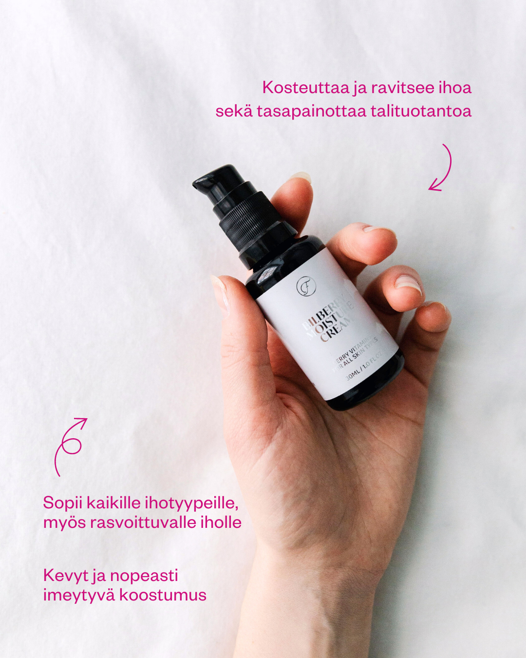 Bilberry Moisture Cream -kasvovoide normaalille, seka- ja rasvaiselle iholle