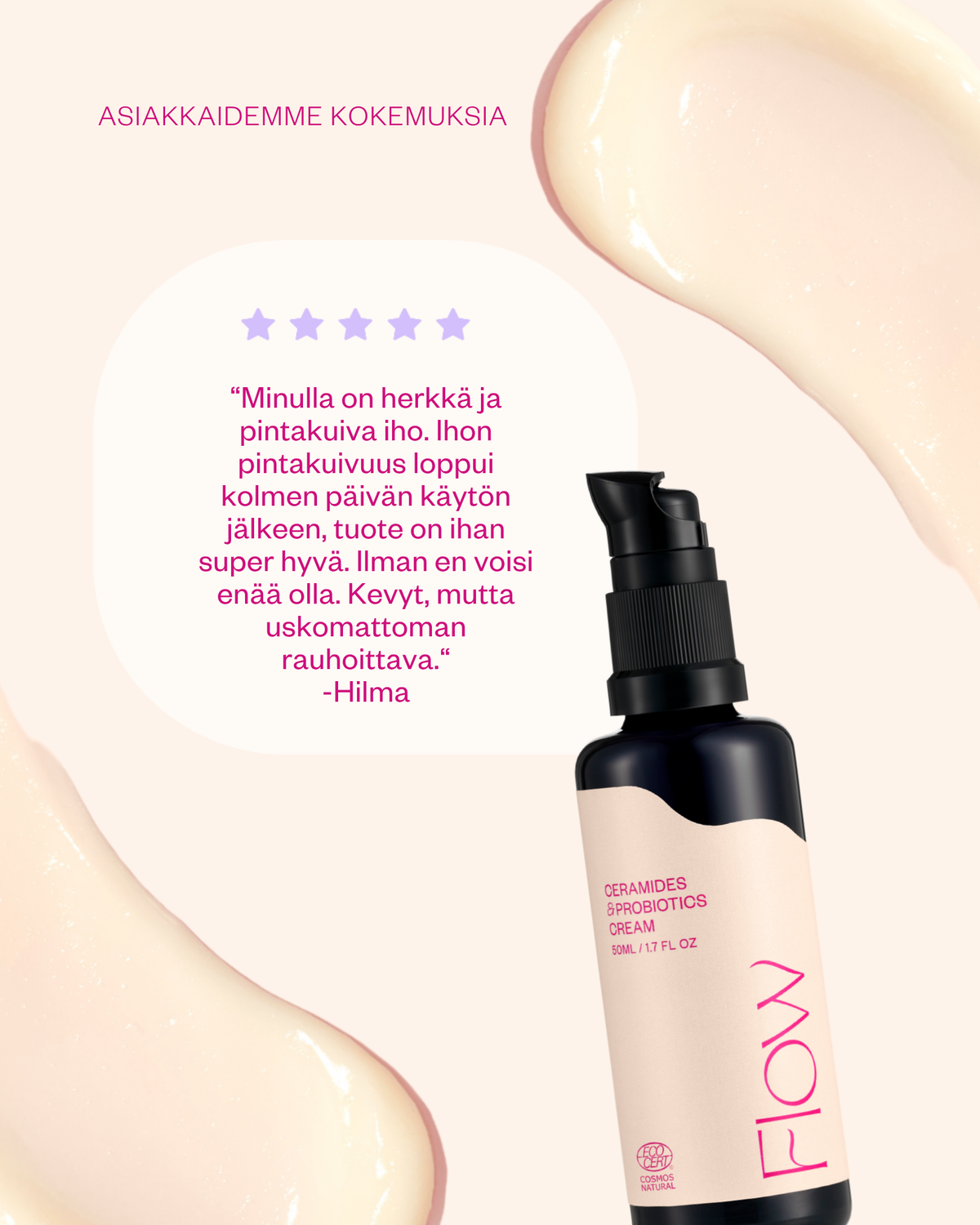 Ceramides & Probiotics Cream - korjaava herkän ihon kasvovoide (hajusteeton)