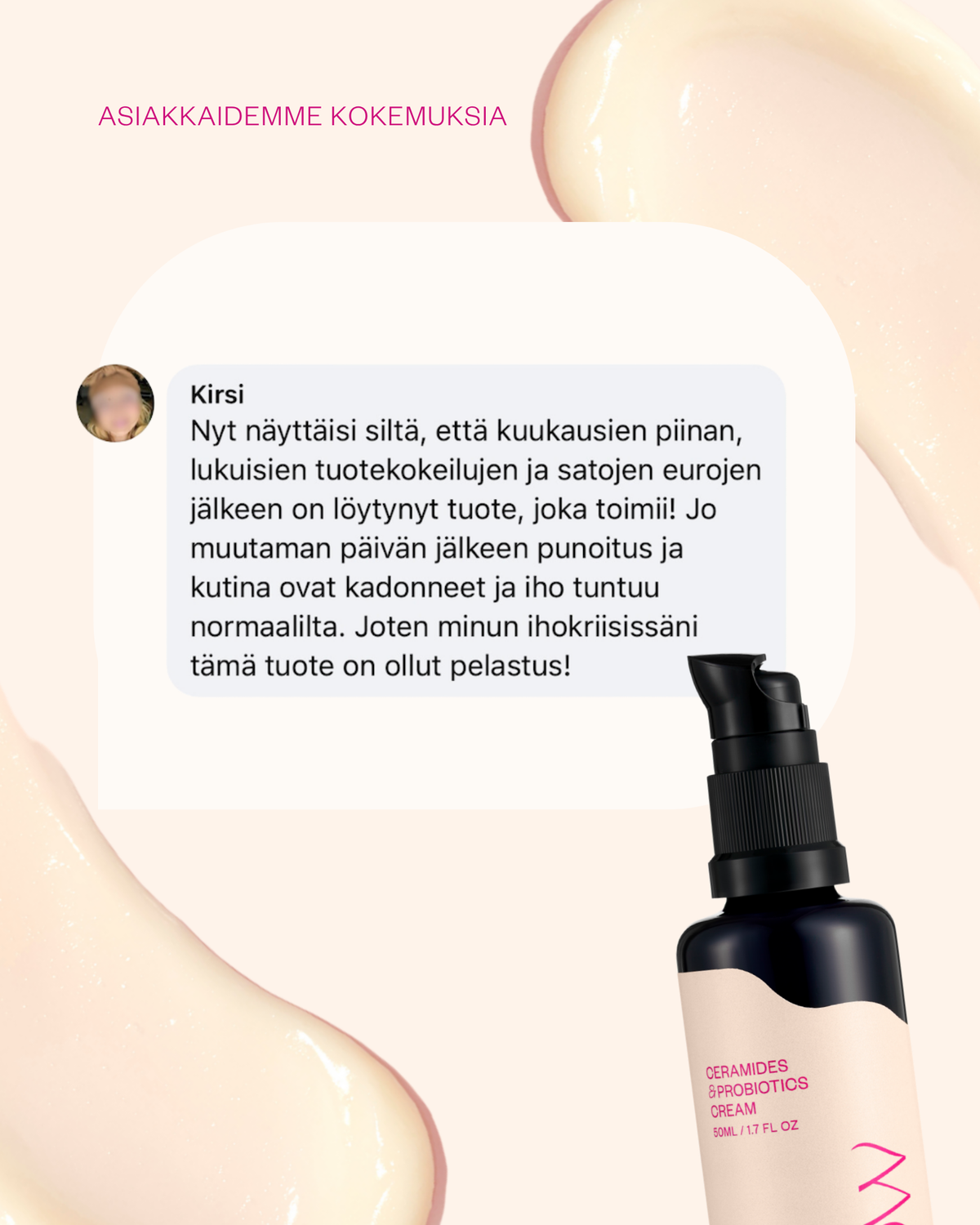 Ceramides & Probiotics Cream - korjaava herkän ihon kasvovoide (hajusteeton)