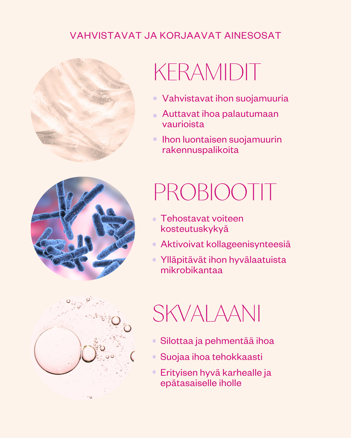 Ceramides & Probiotics Cream - korjaava herkän ihon kasvovoide (hajusteeton)