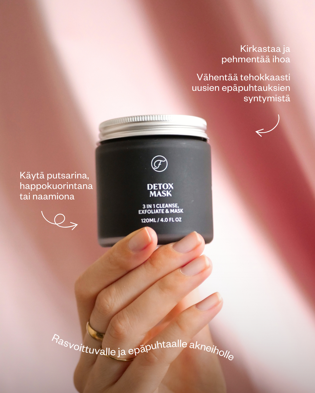 Detox Mask -puhdistusnaamio rasvoittuvalle ja epäpuhtaalle iholle