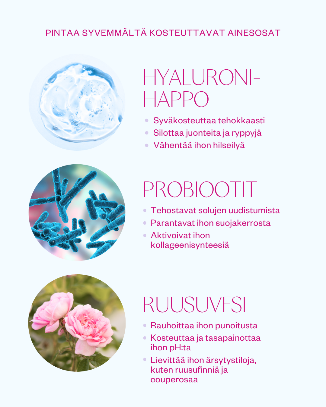 Hyaluron & Probiotics Serum -syväkosteuttava hyaluronihapposeerumi kuivalle ja pintakuivalle iholle