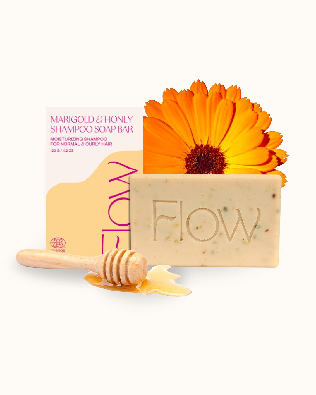 Marigold & Honey Shampoo Soap Bar -palashampoo kuiville ja luonnonkiharoille hiuksille