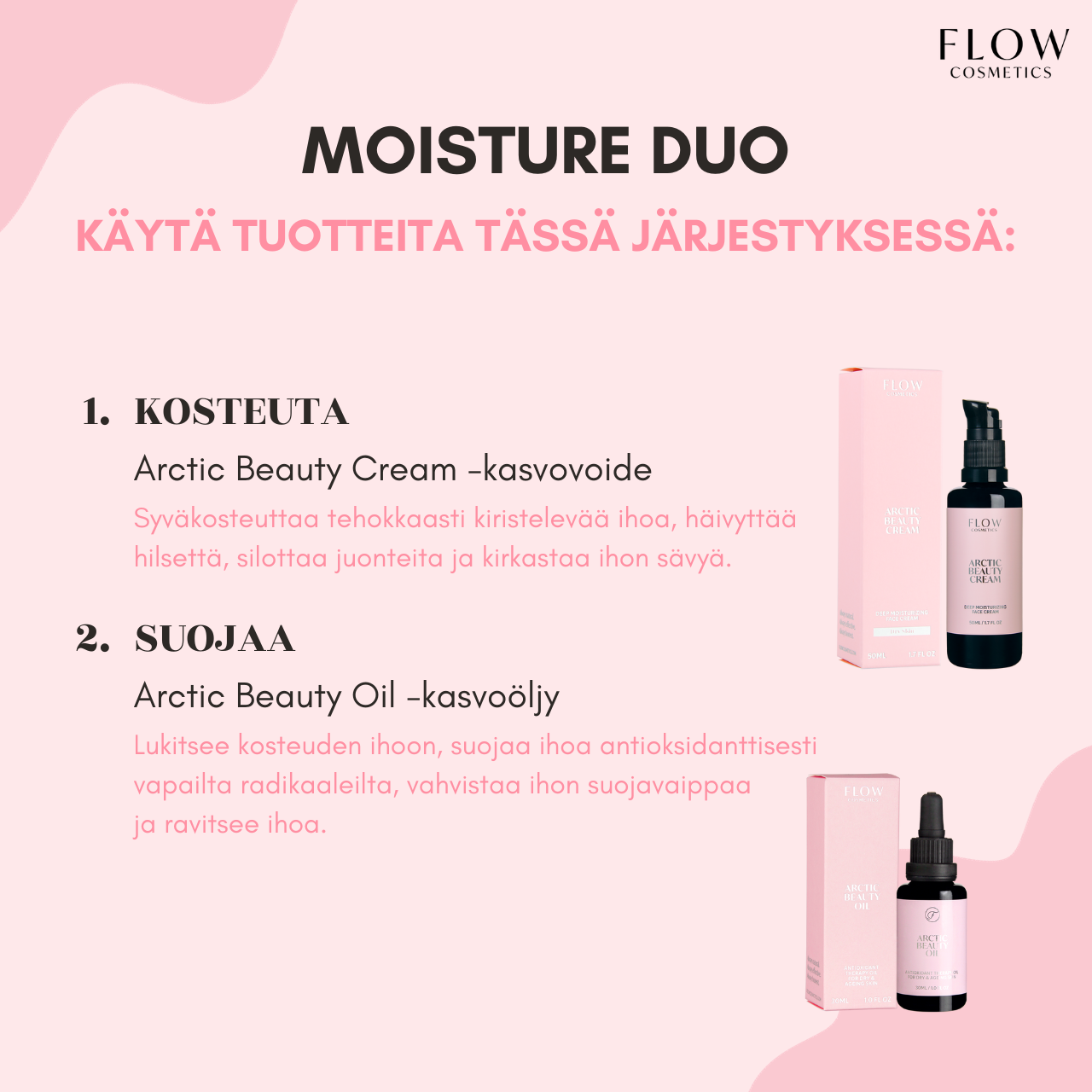 Flow Cosmetics MOISTURE DUO: Arctic Beauty Cream + Arctic Beauty Oil