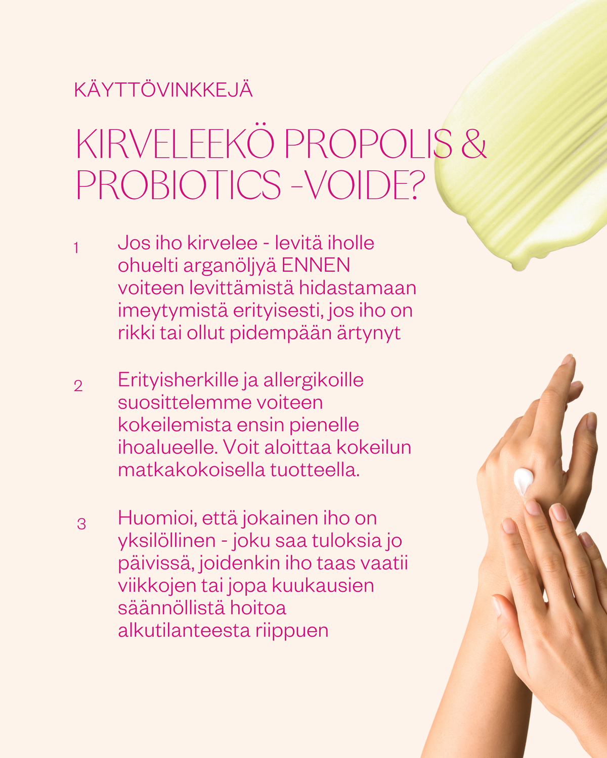 Propolis & Probiotics Rescue Cream erikoisvoide ongelmaiholle