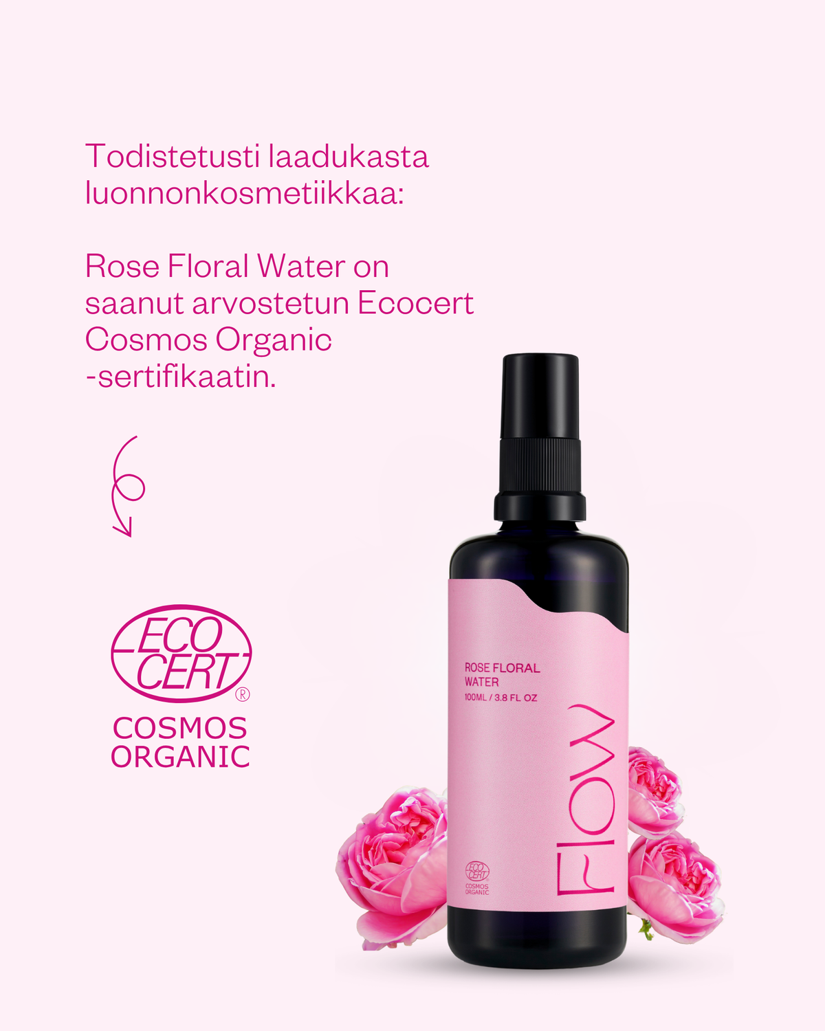 Rose Floral Water luomu ruusuvesi