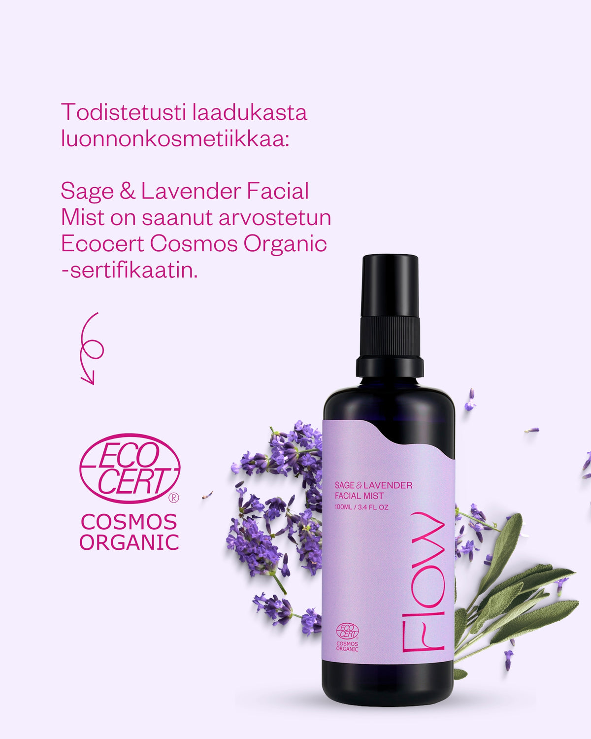 Sage & Lavender Facial Mist - kasvovesi sekaihon haasteisiin