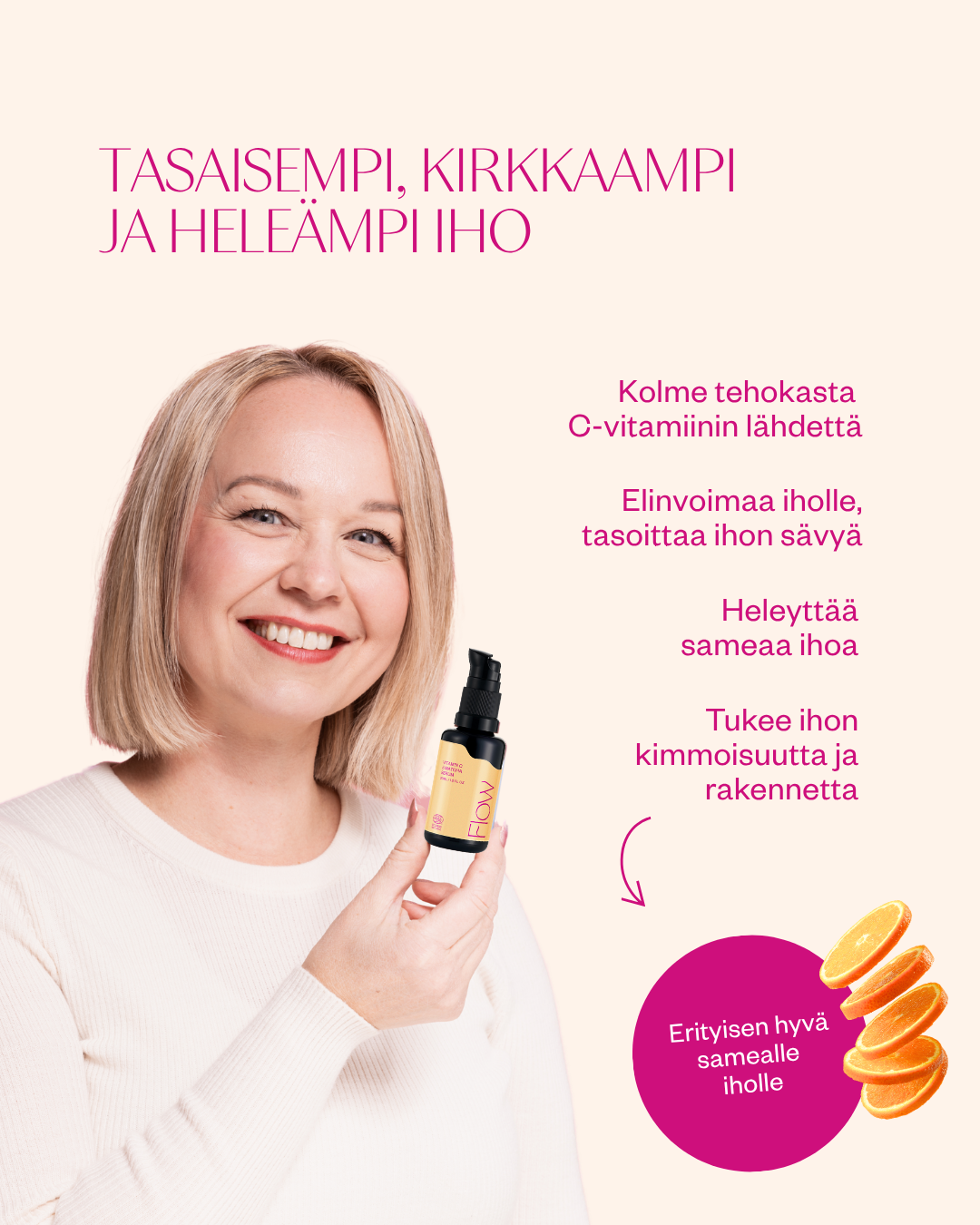 Flow Cosmetics Vitamin C & Matcha Serum kirkastaa ihoa ja tasoittaa ihon sävyä