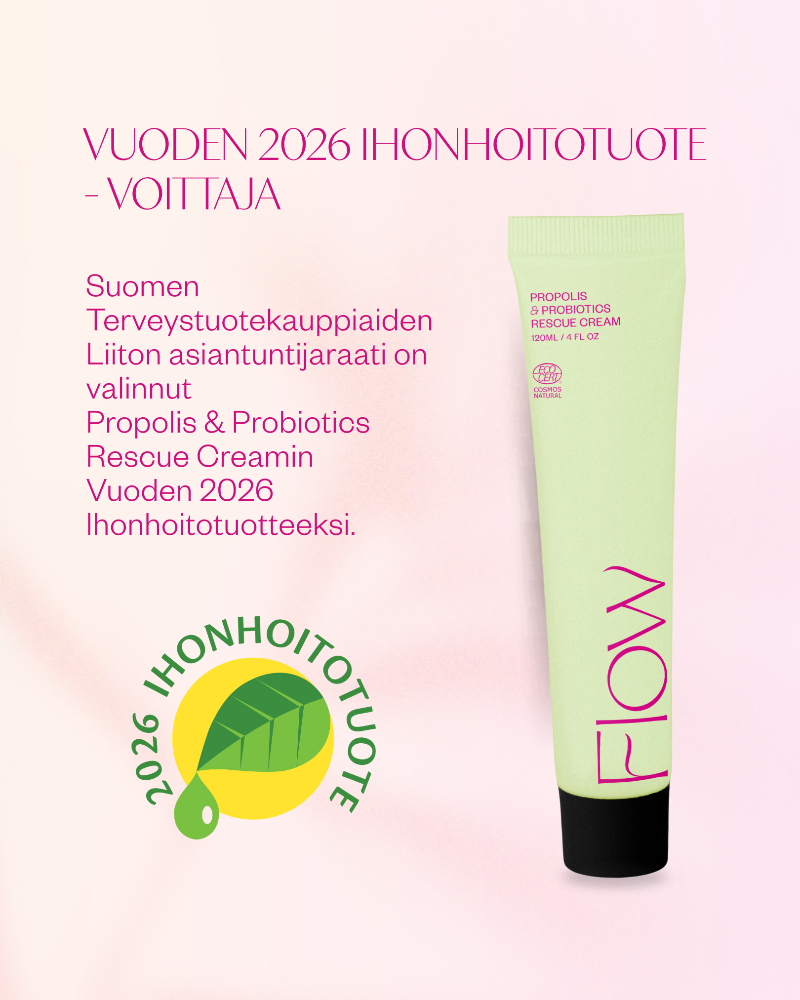 Propolis & Probiotics Rescue Cream erikoisvoide atooppiselle ja ongelmaiholle