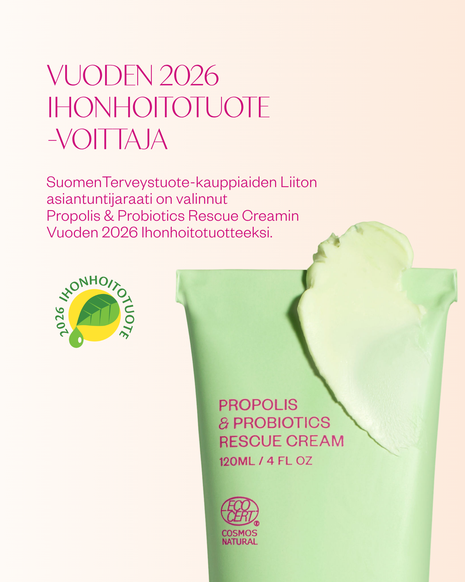 Propolis & Probiotics Rescue Cream erikoisvoide atooppiselle ja ongelmaiholle
